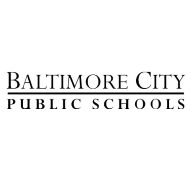 Baltimore City Public Schools logo with the district name in two stacked lines.