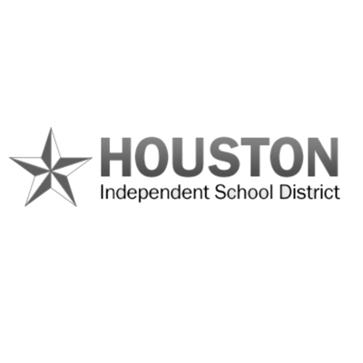 Houston Independent School District logo with a star to the left of the word ‘Houston’ above the district name.