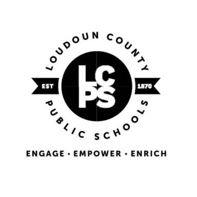 Loudoun County Public Schools logo with ‘LCPS’ in a central circle and the motto ‘Engage, Empower, Enrich’ below.