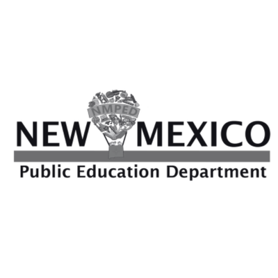 New Mexico Public Education Department logo with a stylized torch.