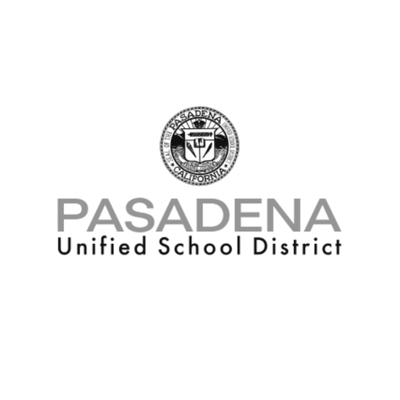 Pasadena Unified School District logo with a circular Pasadena California emblem above the district name.