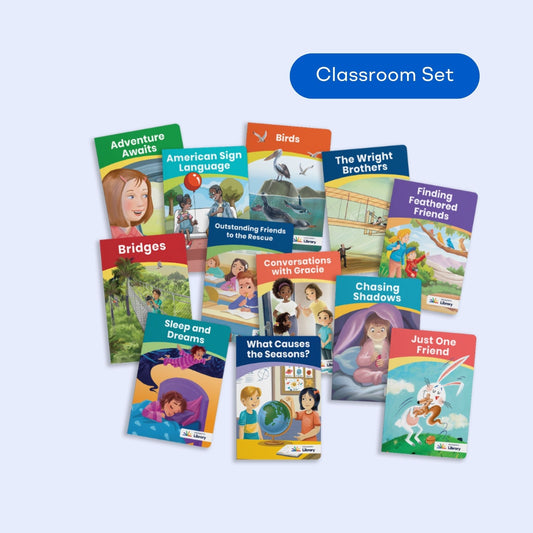 lassroom set of twelve Grade 3 Series 1 decodable books for advanced decoding and fluency, featuring topics like sign language and flight.