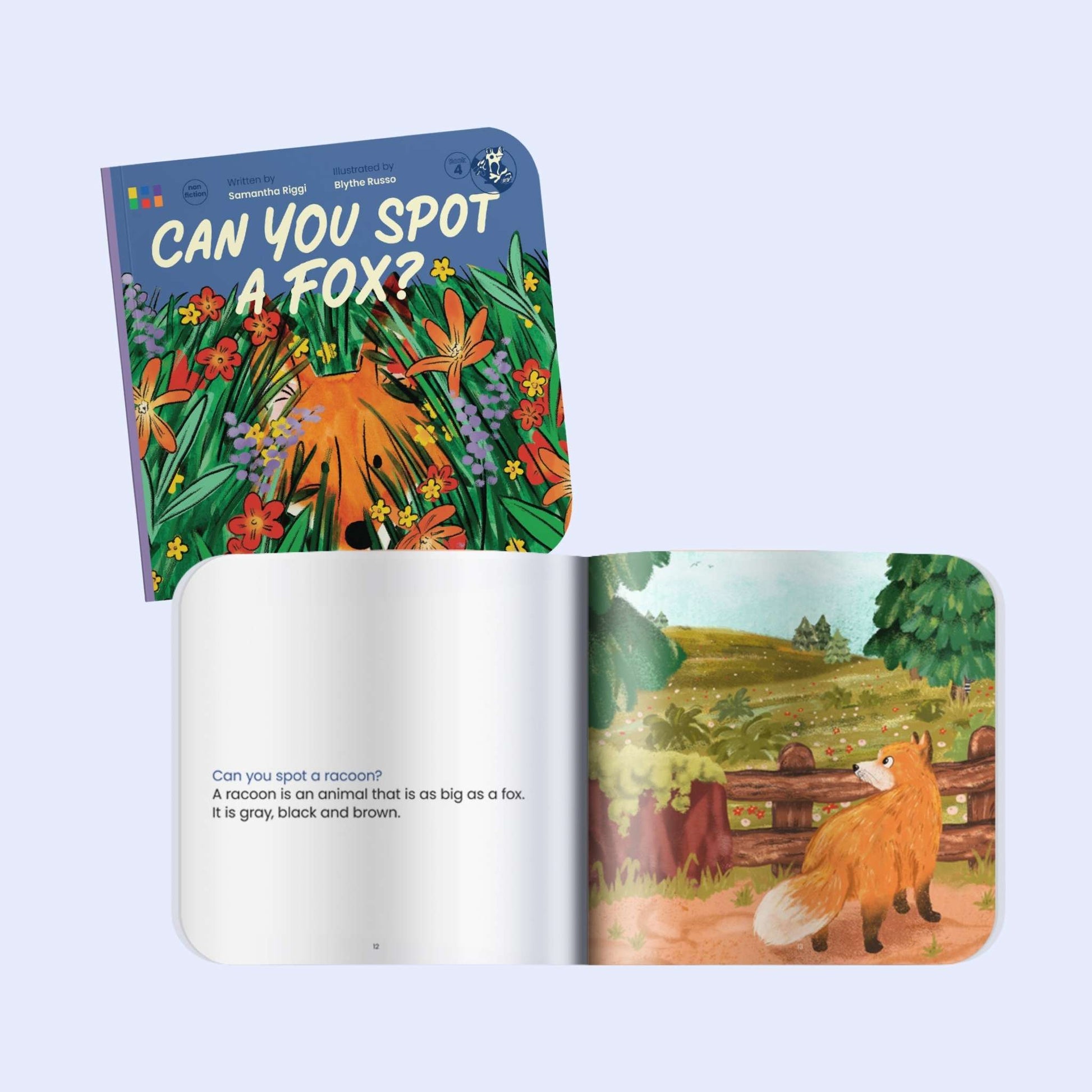 Heggerty children's decodable book titled 'Can You Spot a Fox?' with a fox illustration on a white background