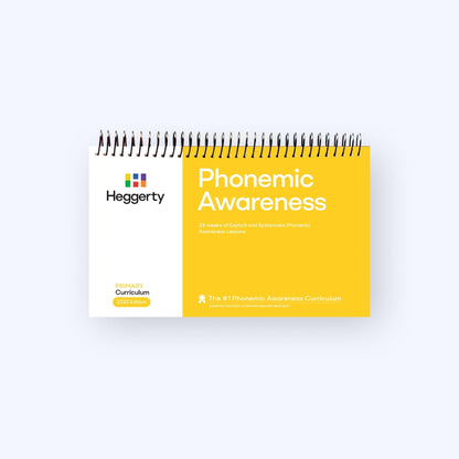 Heggerty Primary Phonemic Awareness Curriculum spiral-bound manual featuring 24 weeks of explicit and systematic phonemic awareness lessons.